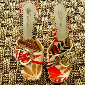 Tropical Designe Heels by Delicious, Size 8 1/2